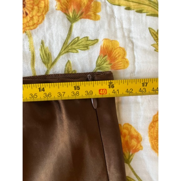 AQUA Bloomingdales Satin Midi Skirt Chocolate - Picture 6 of 13